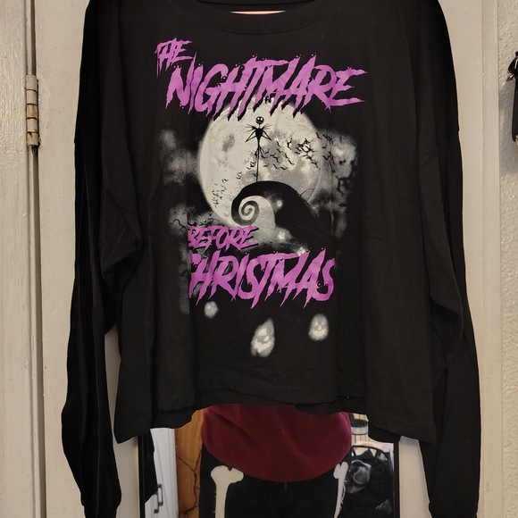 Hot Topic Tops - Disney Black and Purple Nightmare Before Christmas Tee